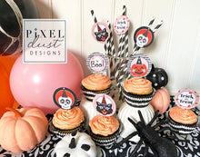 Load image into Gallery viewer, Retro-inspired Halloween Printable Cupcake Toppers / Picks
