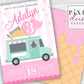 Ice Cream Truck Birthday Invitation Printable File