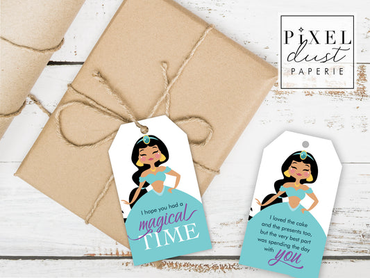 Arabian Princess Birthday Party Favor Thank You Tags Printable File