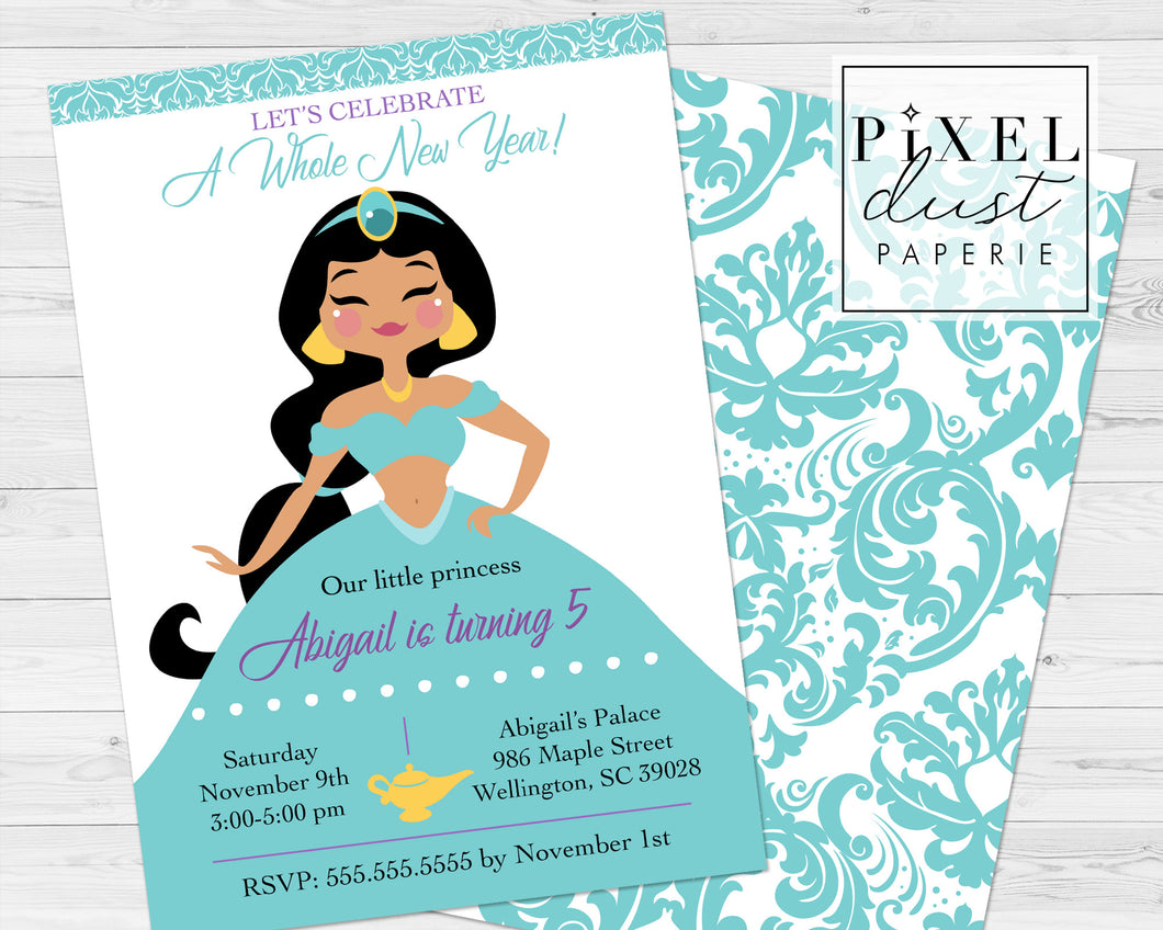 Arabian Princess Printable Birthday Party Invitation File