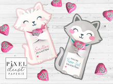 Load image into Gallery viewer, Cat, Kitten Printable Valentine Treat Holder Cards
