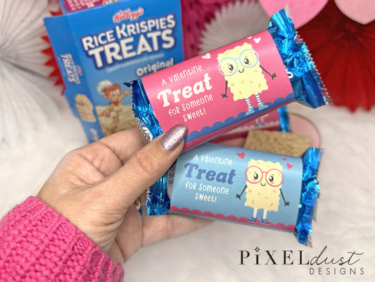 Rice Krispie Treats Printable Pink Valentines