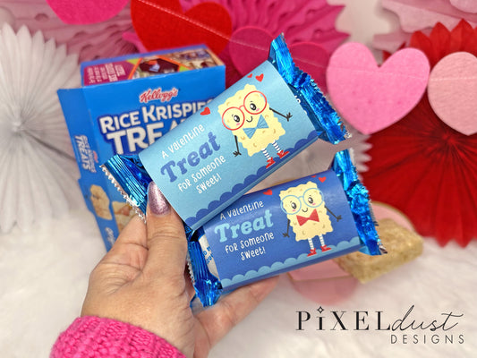 Rice Krispie Treats Printable Blue Valentines