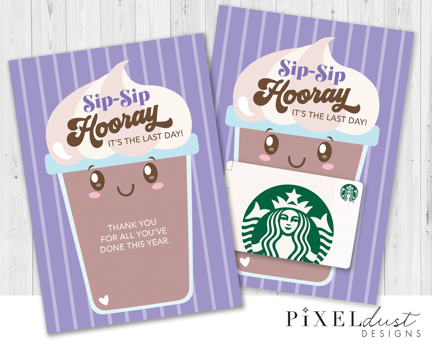 Last Day of School Teacher Appreciation Coffee Gift Card Holder, End of the Year Teacher Gift