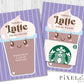 Thanks a Latte Coffee Gift Card Holder - Thank You Card - Purple