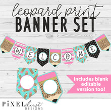 Load image into Gallery viewer, Leopard Print Classroom Banner Set
