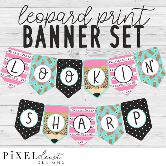 Leopard Print Classroom Banner Set