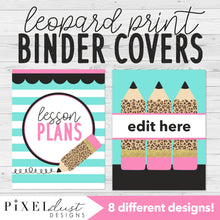 Load image into Gallery viewer, Leopard Print Editable Binder Covers and Spines
