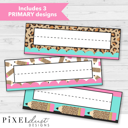 Leopard Print Desk Name Plates