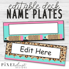 Load image into Gallery viewer, Leopard Print Desk Name Plates
