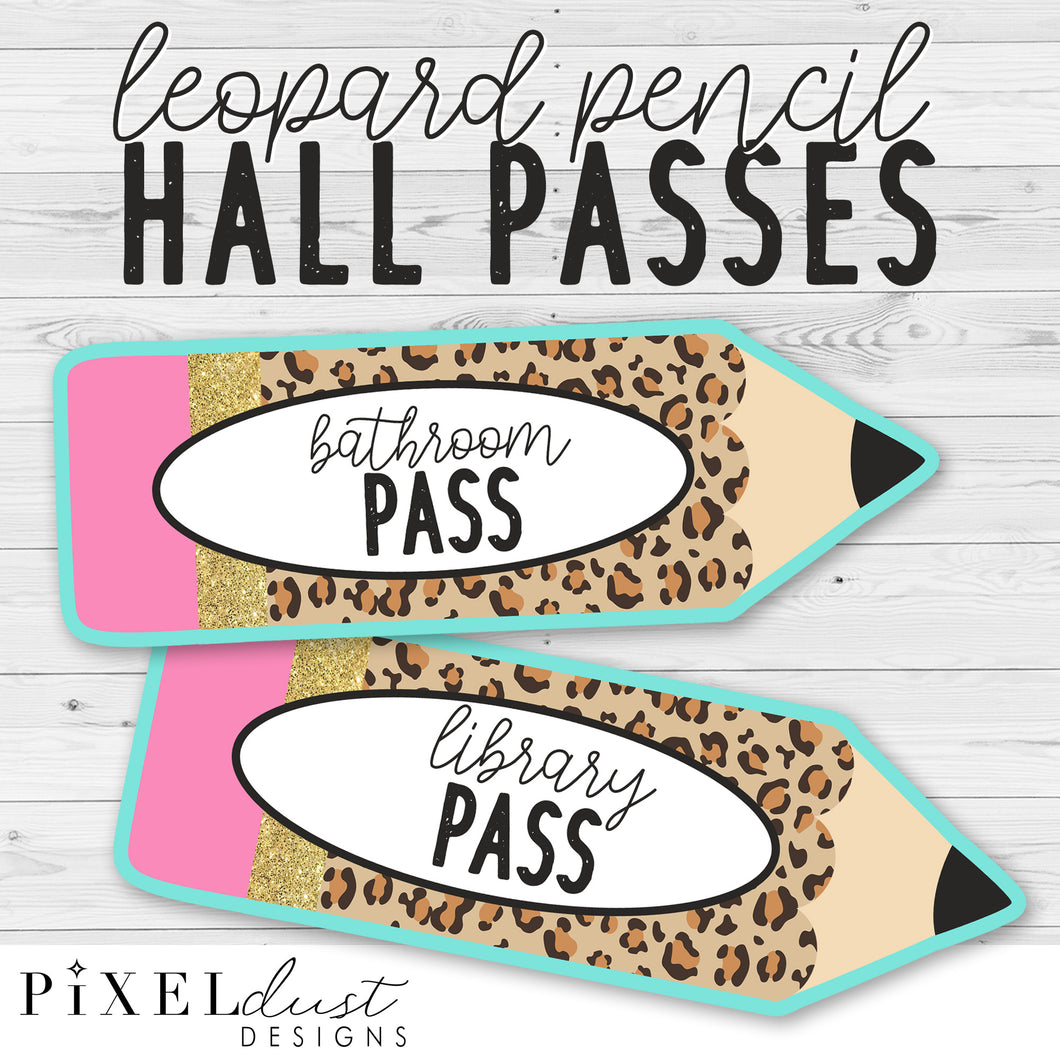 Leopard Print Pencil Hall Passes