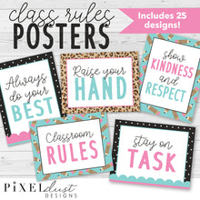 Load image into Gallery viewer, Leopard Print Classroom Rules Posters, Class Expectations
