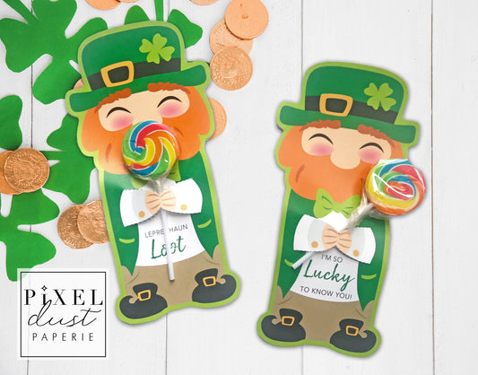 St. Patrick's Day Leprechaun Printable Treat Holder Card