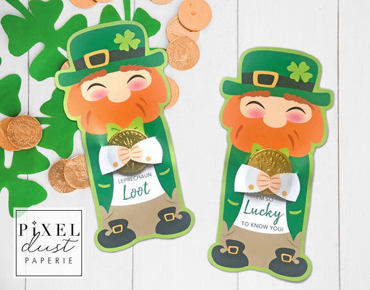 St. Patrick's Day Leprechaun Printable Treat Holder Card