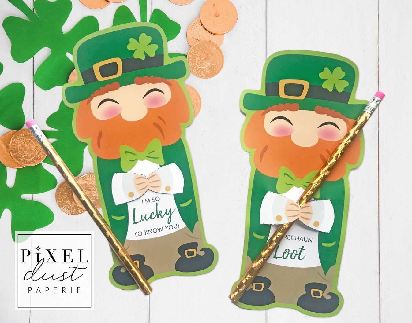 St. Patrick's Day Leprechaun Printable Treat Holder Card – Pixeldust ...
