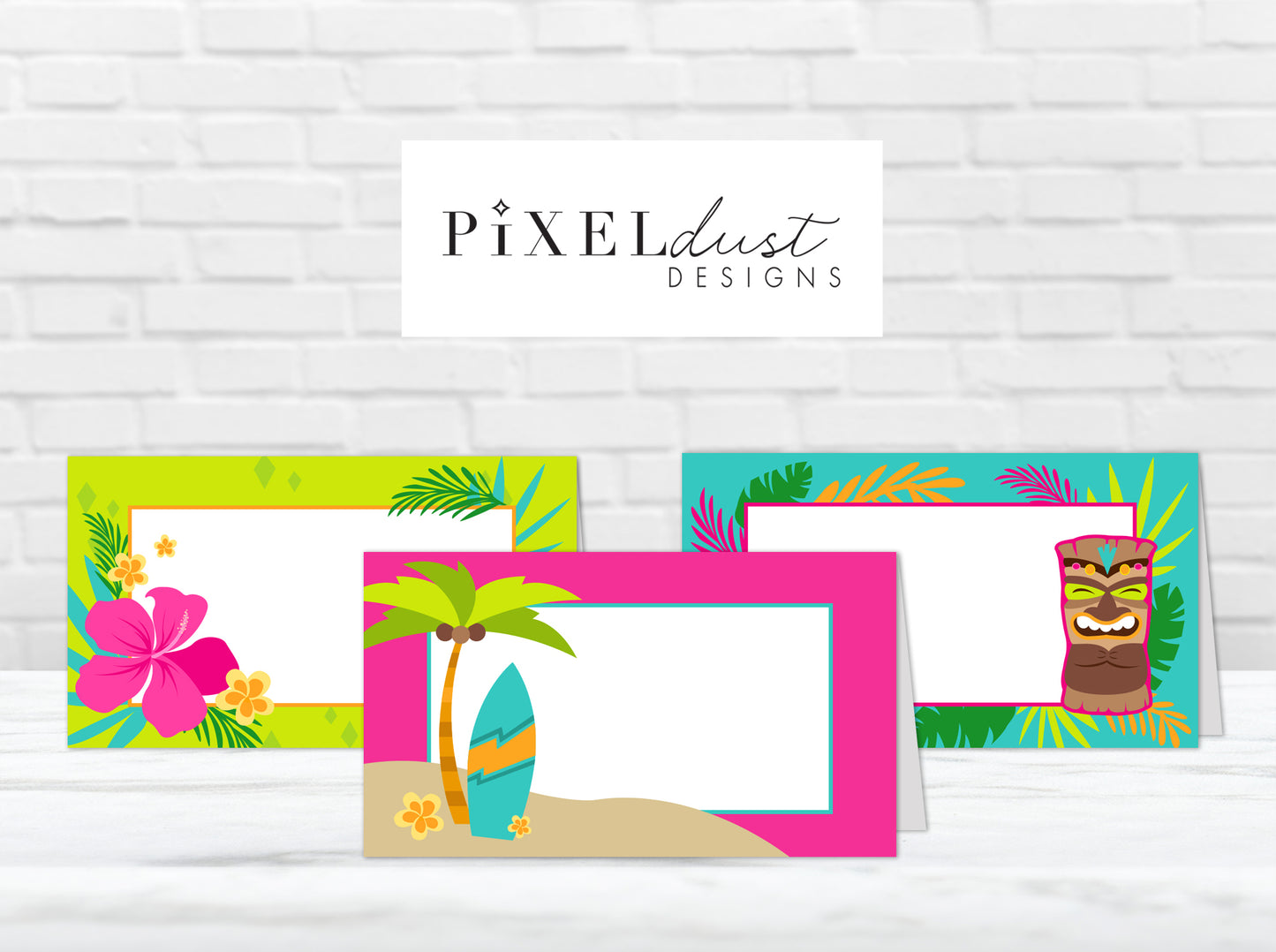 Hawaiian Luau Pool Party Food Labels / Tent Cards Printable File