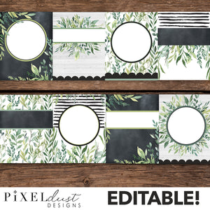 Modern Magnolia Editable Binder Covers and Spines