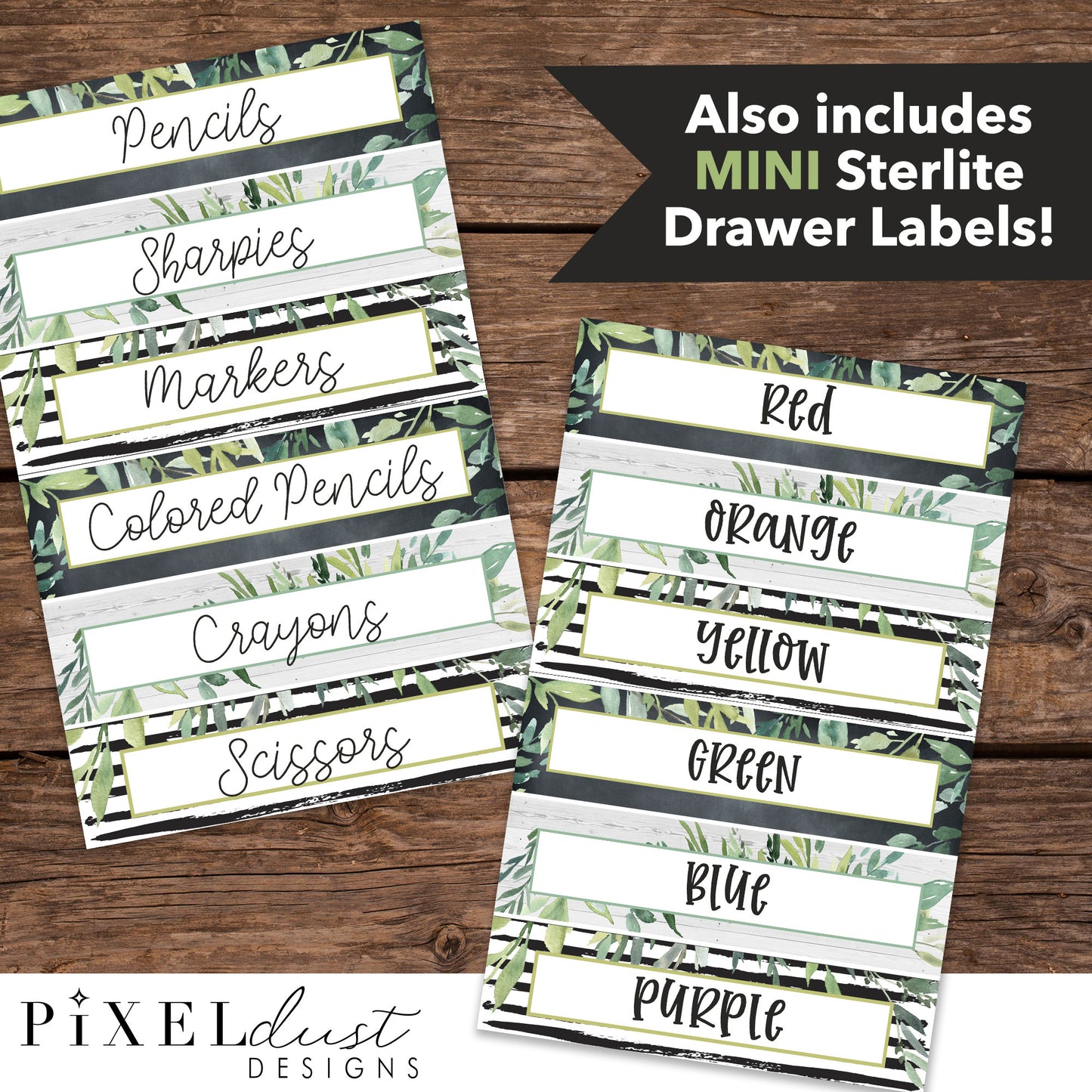 Magnolia Farmhouse, Editable Sterilite Drawer Classroom Labels