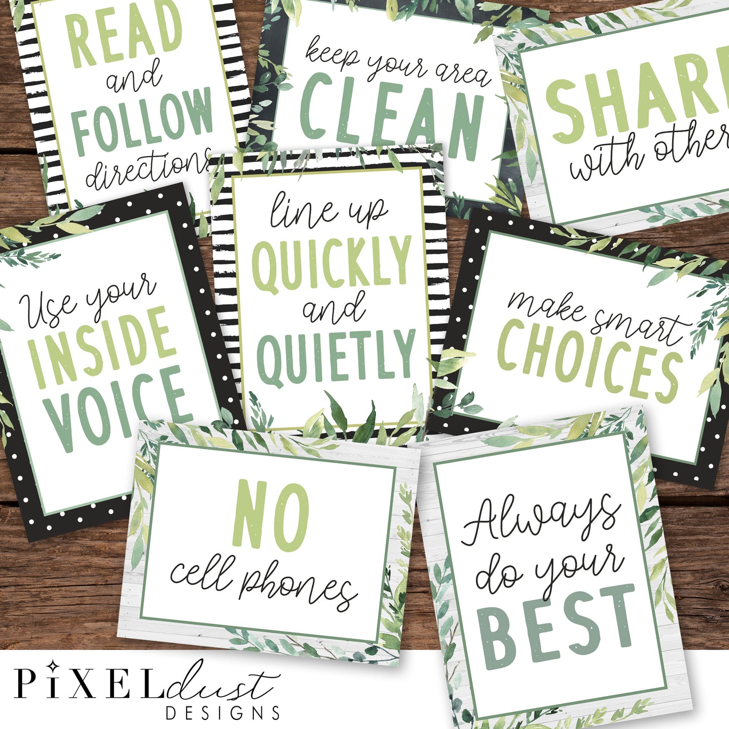 Magnolia Farmhouse Classroom Rules Posters, Class Expectations