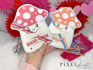Retro Mushroom Valentine Printable Treat Holder Cards