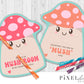 Retro Mushroom Valentine Printable Treat Holder Cards