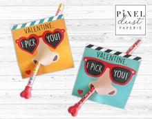 Load image into Gallery viewer, Funny Nose Picker Printable Valentine Treat Holder Cards
