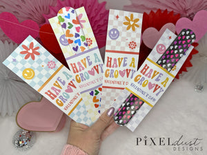 Peace, Love & Candy - Retro Groovy Printable Valentine Cards