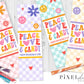 Peace, Love & Candy - Retro Groovy Printable Valentine Cards