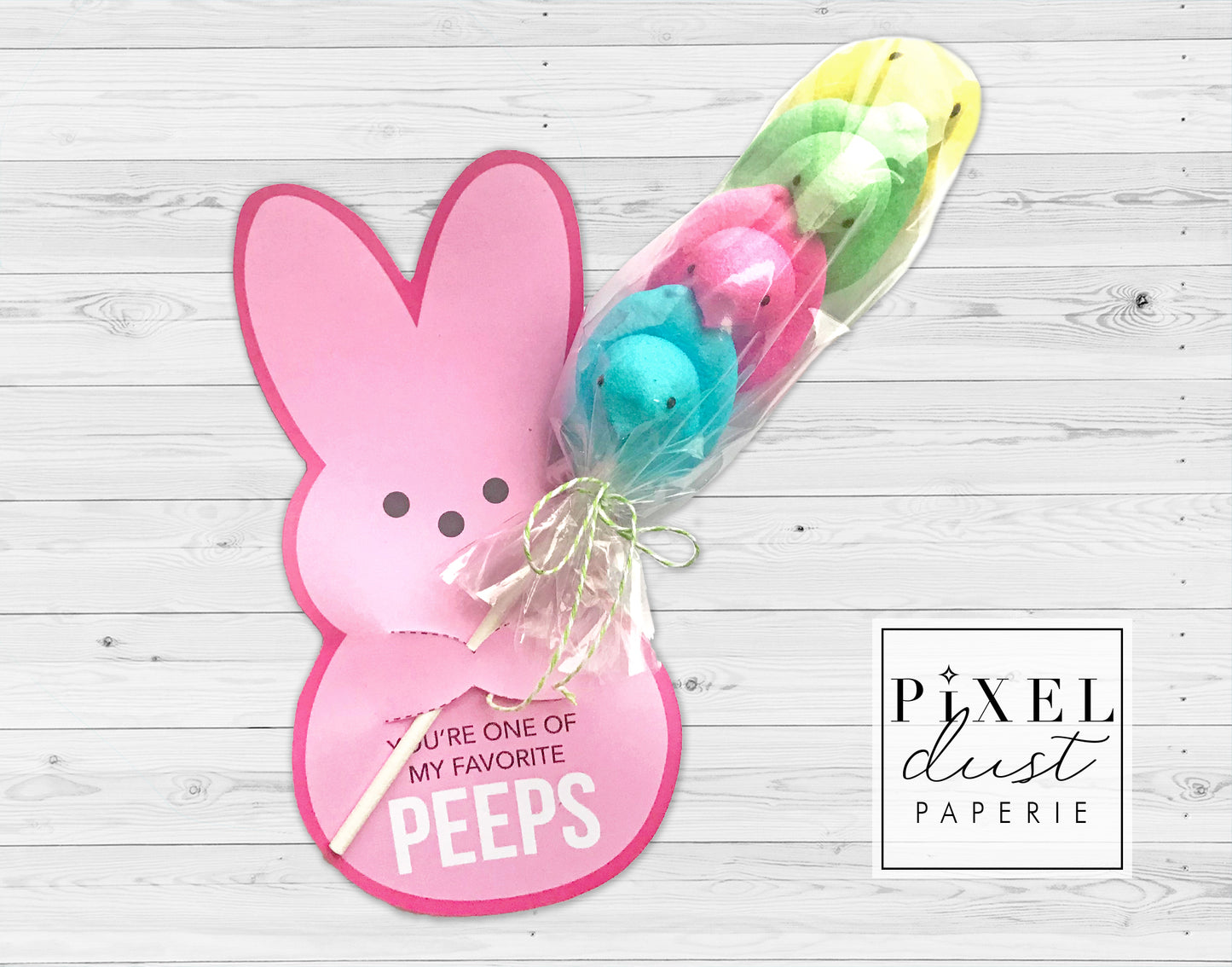 Peeps Bunny Printable Easter Treat Holder Card