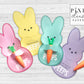 Peeps Bunny Printable Easter Treat Holder Card