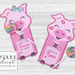 Cute Pig Printable Valentine Treat Holder Cards
