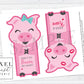 Cute Pig Printable Valentine Treat Holder Cards