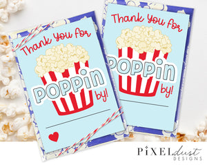 Movie Night, Popcorn Party Favors Printable