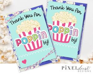 Movie Night, Neon Popcorn Party Favors Printable