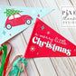 Retro Car Christmas Pennant Flag Set
