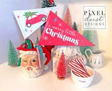 Load image into Gallery viewer, Retro Car Christmas Pennant Flag Set
