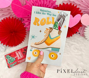Retro Roller Skate Valentine Treat Holder Printable Cards