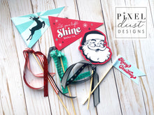 Load image into Gallery viewer, Rudolph, Let Your Light Shine Christmas Pennant Flag Set
