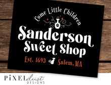 Load image into Gallery viewer, Sanderson Sweet Shop Printable Halloween Sign, Hocus Pocus Home Decor Sign 8x10
