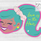 Scrunchie Ponytail Girl Valentines, Printable File, Valentine's Day Card