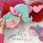 Scrunchie Ponytail Girl Valentines, Printable File, Valentine's Day Card