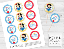 Load image into Gallery viewer, Snow White ANY Birthday Printable Cupcake Toppers / Picks
