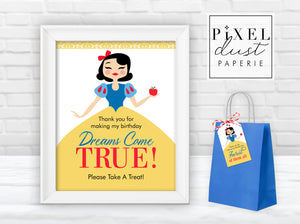 Fairest one of all, Snow White Birthday Party Favor Sign, 8x10 Thank You Sign
