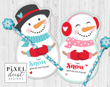 Load image into Gallery viewer, Snowman Printable Treat Holder Cards
