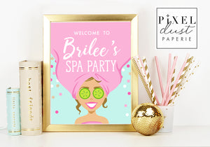 Spa Birthday Party 8x10 Welcome Sign Printable File