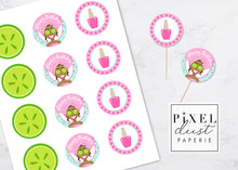 Load image into Gallery viewer, Spa Girl, African American, Birthday Party Printable Cupcake Toppers / Picks
