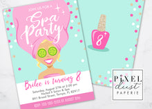 Load image into Gallery viewer, Spa Birthday Party Invitation Printable File
