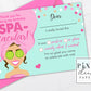 Spa Girl, Brunette, Printable Fill in the Blank Thank You Note Card