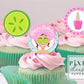 Spa Girl, Brunette, Birthday Party Printable Cupcake Toppers / Picks