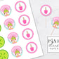 Spa Girl, Brunette, Birthday Party Printable Cupcake Toppers / Picks